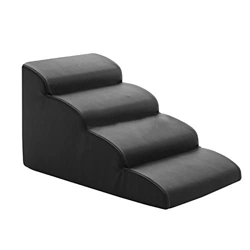 Hunderampe aus Leder und Schwamm für das Schlafzimmer und das Bett großer Hunde – 4-stufige Haustiertreppe für hohe Sofas und hohe Betten für kleine oder mittelgroße Hunde und Katzen, Tragk Hunderampe aus Leder und Schwamm für das Schlafzimmer und das Bett großer Hunde – 4-stufige Haustiertreppe für hohe Sofas und hohe Betten für kleine oder mittelgroße Hunde und Katzen, Tragk von Generic