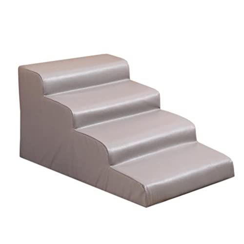 Hunderampe aus Leder und Schwamm für das Schlafzimmer und das Bett großer Hunde – 4-stufige Haustiertreppe für hohe Sofas und hohe Betten für kleine oder mittelgroße Hunde und Katzen, Tragk Hunderampe aus Leder und Schwamm für das Schlafzimmer und das Bett großer Hunde – 4-stufige Haustiertreppe für hohe Sofas und hohe Betten für kleine oder mittelgroße Hunde und Katzen, Tragk von Generic