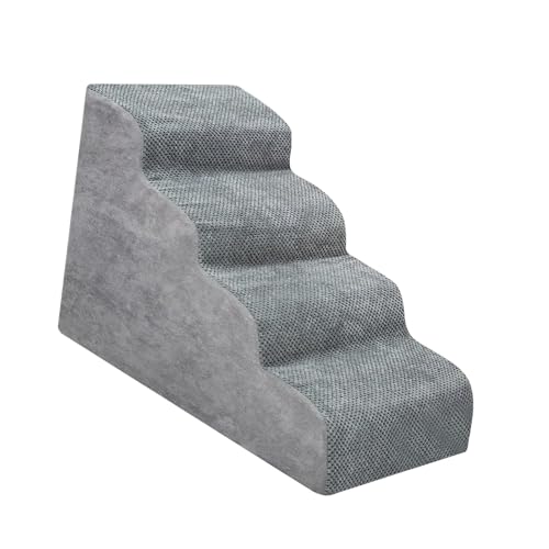 Hunderampe für Bett, Haustiertreppe, Hundeschräge, 3 Etagen, Tragbare Haustiertreppe für den Innenbereich, Haustiertreppe, Zugang für Hunde und Katzen für Schlafzimmer (Grey) von Generic