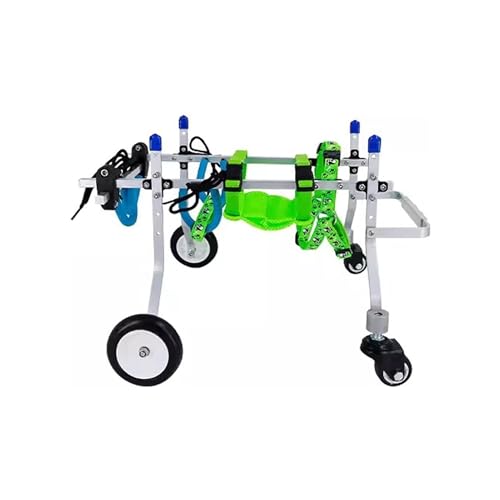 Hunderollstuhl, 4-Rad-Haustier-Assistenzrollstuhl Für Arthritis, Senioren, Aluminium-Trainingsrollstuhl Für Kleine Hunde, Verstellbarer Trolley Zur Behindertengerechten Hüftunterstützung(S) von Generic