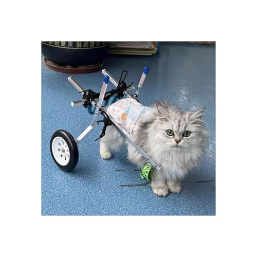 Hunderollstuhl, Kleiner Katzenrollstuhl Für Hinterbeine, Mobilitätsfahrzeug Zur Unterstützung Der Gelähmten Hüfte, Verstellbares Hundelaufauto Mit 2 Rädern Zum Gehen Mit Behinderten Hinterbeinen(XS) von Generic