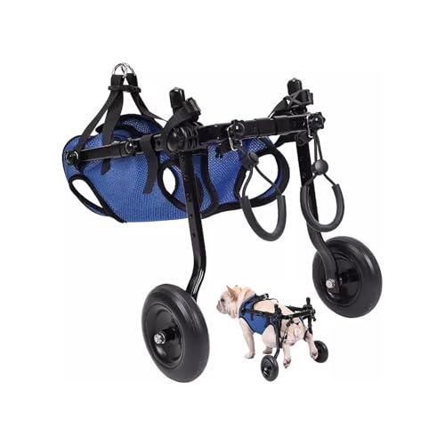 Hunderollstuhl, Verstellbare Mobilitätsrollstühle Für Hunde Mit Behinderungen An Den Hinterbeinen, Stützräder Für Hunde, Lauflernwagen Für Kleine Haustiere, Aluminium-Hundewagenhalterung(S) von Generic