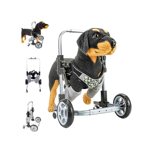 Hunderollstuhl Für Die Vorderbeine, Verstellbar, Kleine Hundewagen Mit 4 Rädern, Haustierrollstuhl Mit Gehhilfen Für Die Vorderbeine, Leicht, Für Die Hüftstütze Der Vorderbeine Schwacher Haustiere(S) von Generic