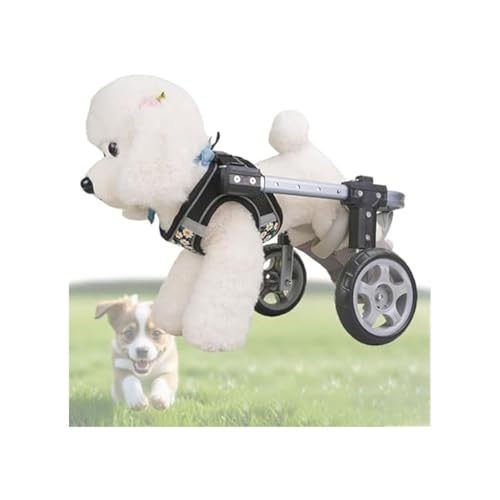 Hunderollstuhl Für Hinterbeine, Leichtgewichtiger Haustierrollstuhl, Verstellbare Mobilitätshilfe Für Behinderte Haustiere, Beinschiene Und Hüftstütze(4 Wheels,S) von Generic