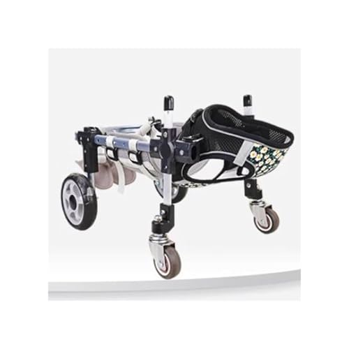 Hunderollstuhl Mit Voller Unterstützung Und 4 Rädern, Kleiner/mittlerer/großer Haustierwagen Zum Spazierengehen, Gehassistent Für Behinderte Hunde Zum Trainieren Der Beine(XS) von Generic