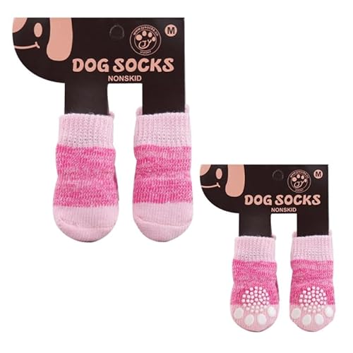 Hundesocken für den Außenbereich, verstellbare Socken für Hunde, gestrickt, rutschfest, für Sohlen für Hartholzböden für mittelgroße Hunde, Welpen, ältere Hunde, mittlere und kleine Größe von Generic