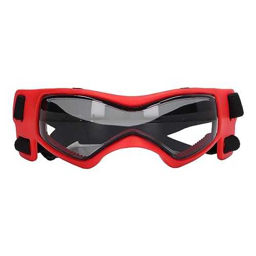 Hundesonnenbrille, Hundesonnenbrille, Wasserdicht, Weicher Rahmen, Verstellbarer Riemen, UV-Schutz für Radfahren (Rot) von Generic