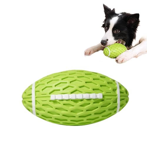 Hundespielzeug, Von Hand Geworfene Fußball Backenzahn Quietschend Spielzeug, Weich Gummi Hundeball Kauspielzeug, Interaktives Hunde Spielzeug für Kleine Mittelgroße Haustiere Hund (Grün) von Generic