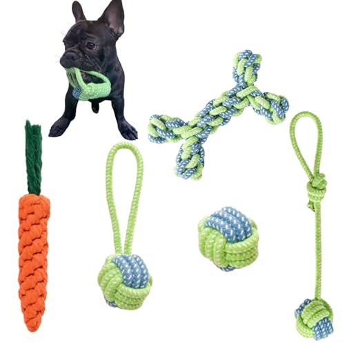Hundespielzeug Welpenspielzeug,hundespielzeug Set,für Kleine Hunde, Hundespielzeug Intelligenz,Baumwolle, Welpen, Zahnen Kauspielzeug(5pcs) von Generic