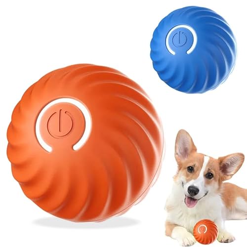 Hundespielzeug für kleine, mittelgroße und große Hunde, interaktiver Ball mit LED-Licht, Übungsspiel (blau) von Generic