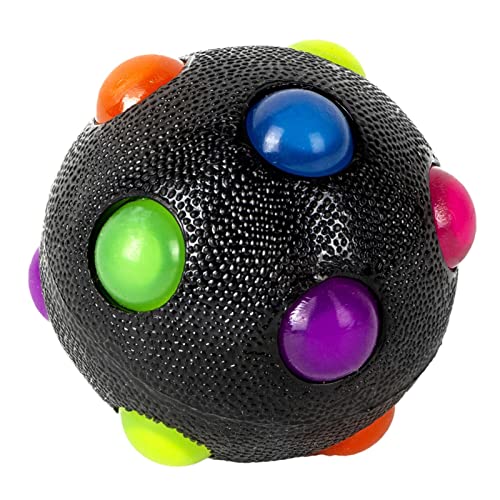 Hundespielzeug mit blinkendem Ball – Hundespielzeug Jolly Ball bissfest, interaktiver Spielzeugball, weich und sicher für Hunde, elastisches Trainingsspielzeug für Tiere von Generic
