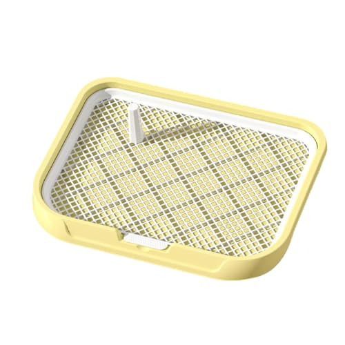 Hundetoilette mit Tablett Hundeklo für Kleine Hunde Töpfchen Trainingsunterlage Indoor Hundetoilette Balkon Ideal Welpentoilette für Kleine Großer Hunde 42x53cm (Gelb) von Generic