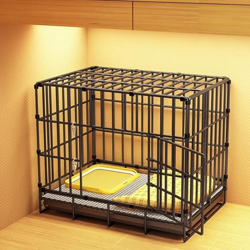 Hundetransportbox Auto Faltbare Hundebox Mit Ausziehbarer Toilette Leicht Zu Reinigen Aus Metall Längen: 50/60/70/85 cm in 5 Farben Erhältlich(Black,83 * 61 * 69cm) von Generic