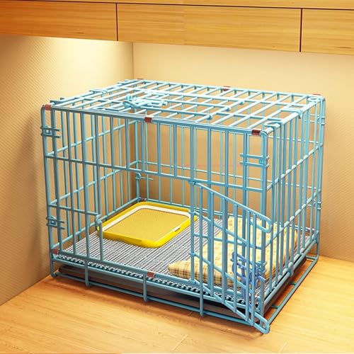 Hundetransportbox Auto Faltbare Hundebox Mit Ausziehbarer Toilette Leicht Zu Reinigen Aus Metall Längen: 50/60/70/85 cm in 5 Farben Erhältlich(Blue,50 * 33 * 40cm) von Generic