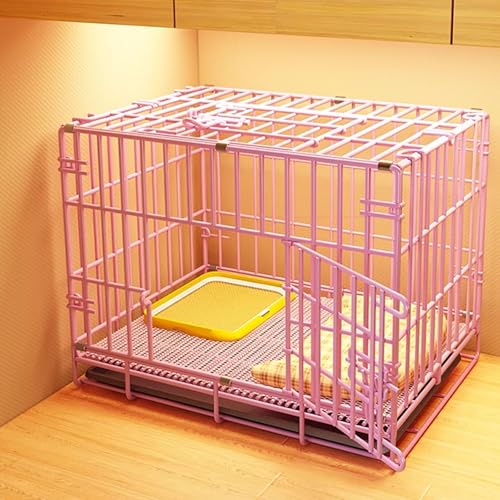Hundetransportbox Auto Faltbare Hundebox Mit Ausziehbarer Toilette Leicht Zu Reinigen Aus Metall Längen: 50/60/70/85 cm in 5 Farben Erhältlich(Rose,83 * 61 * 69cm) von Generic