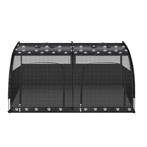 Hundetransportbox Flugtasche for Hunde & Transportbox Katze Auto-Tiertransporttasche 360°-Panoramafenster Oxford-Stoff Länge: 50 Cm/100 cm(Black,100 * 48 * 50cm) von Generic