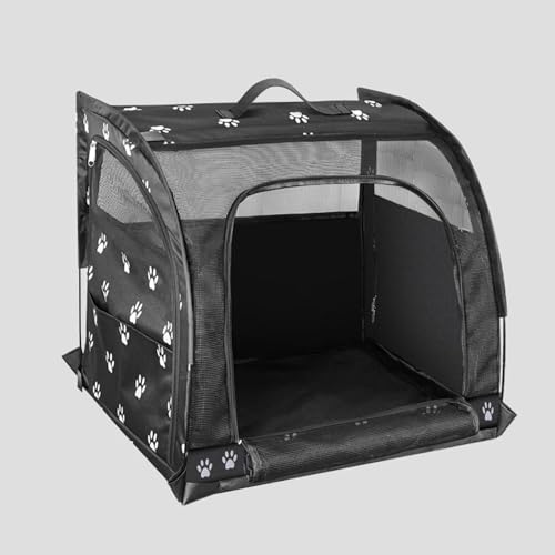 Hundetransportbox Flugtasche for Hunde & Transportbox Katze Auto-Tiertransporttasche 360°-Panoramafenster Oxford-Stoff Länge: 50 Cm/100 cm(Black,50 * 48 * 49cm) von Generic