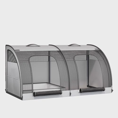 Hundetransportbox Flugtasche for Hunde & Transportbox Katze Auto-Tiertransporttasche 360°-Panoramafenster Oxford-Stoff Länge: 50 Cm/100 cm(Gray,100 * 48 * 50cm) von Generic