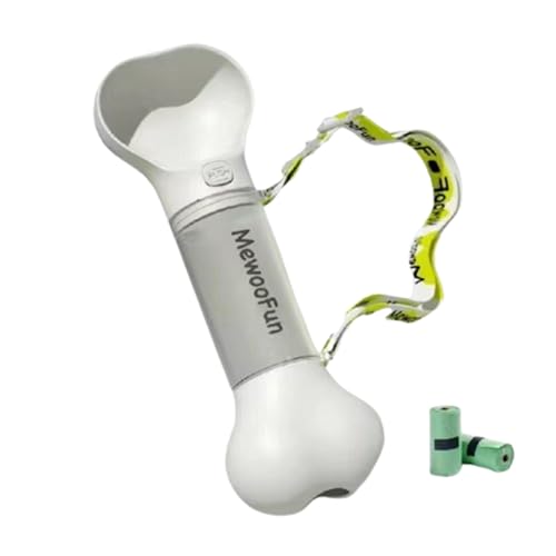 Hundetrinkflasche 286ml mit Kotbeutelspender Auslaufsicher BPA-frei Lebensmittelecht Für Hunde/Katzen Reisen Spaziergang Wandern Park(White) von Generic