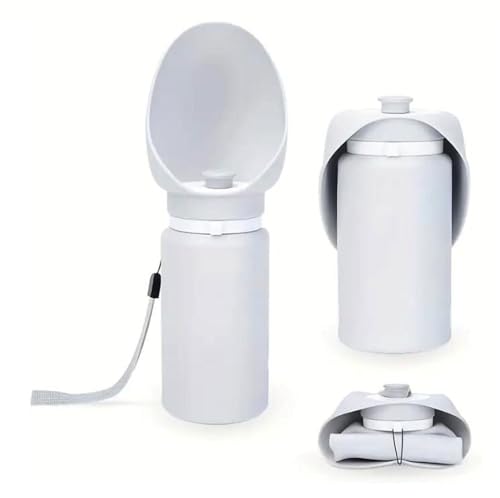 Hundetrinkflasche 550ml mit faltbarem Napf auslaufsicher lebensmittelechtem Silikonmaterial BPA-frei EIN-Knopf-Bedienung für Wandern, Spaziergang und Camping(Gray 2PCS) von Generic