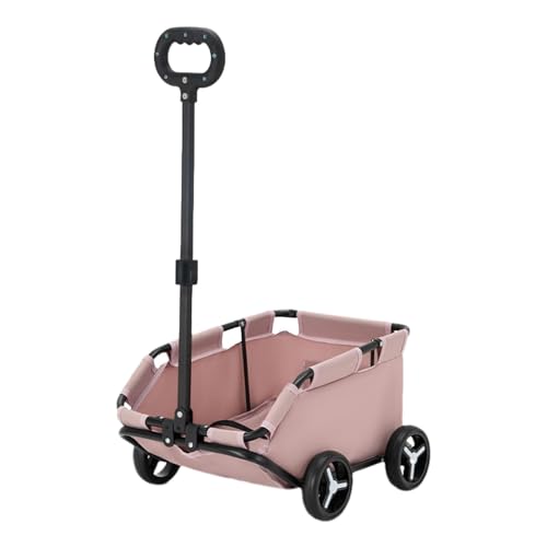 Hundewagen - Hundewagen | Hundewagen auf Rädern | Katzentransportbox mit Rädern | Transportbox für Haustiere | Leichter zusammenklappbarer Hundewagen mit 4 Rädern für unterwegs von Generic