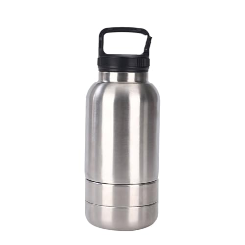 Hundewasserflasche, Hundewasserflasche Edelstahl mit abnehmbarem Futternapf Wassernapf, Hundewasserflasche, geeignet zum Spazierengehen, Reisen Camping Pzy91 (C, One Size) von Generic
