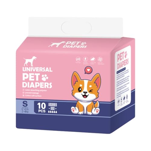 Hundewindeln, Windeln, 10 super saugfähige Windeln | Auslaufsichere Windeln, bequeme und sichere Passform, Haustierpflegewerkzeug für das Wasserlassen Hundewindeln, Windeln, 10 super saugfähige Windeln | Auslaufsichere Windeln, bequeme und sichere Passform, Haustierpflegewerkzeug für das Wasserlassen von Generic