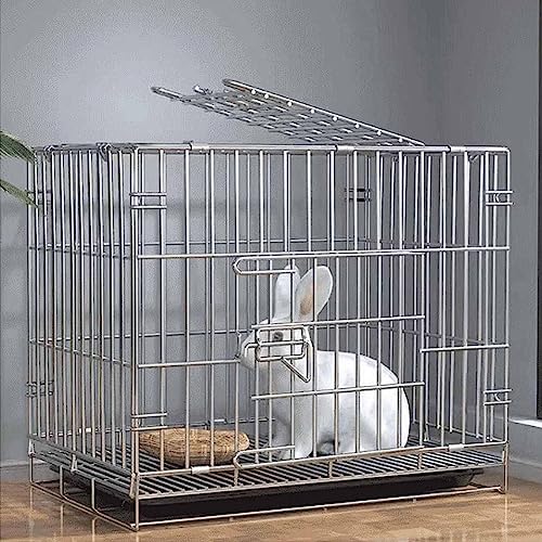 Indoor-Kaninchenkäfig Kleintierkäfig Meerschweinchen-Laufstall Hasenkäfige für Kaninchen Indoor-Hamsterkäfige aus Metall mit ausziehbarem Tablett und Zubehör von Generic