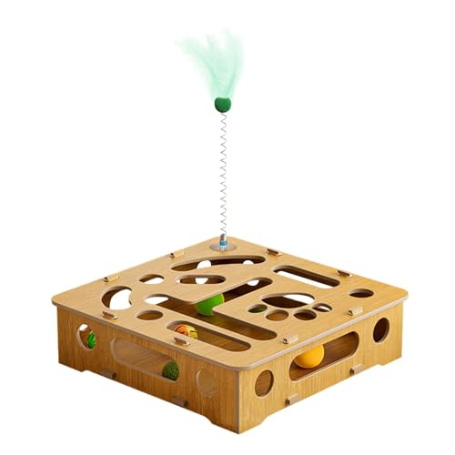 Intelligenzspielzeug für Katzen: Tragbare Puzzle-Box aus , langlebiges Spielzeug mit Bällen und Aufhängung | Leicht zu transportierendes interaktives Unterhaltungsset für Katzen von Generic