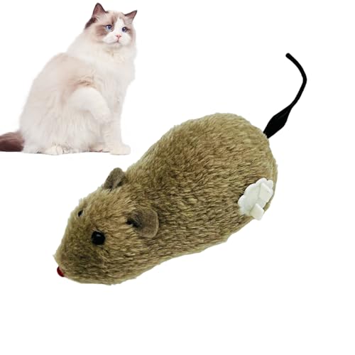 Interaktive Aufwickelmäuse - Uhrwerk mit Maus, realistische Plüschspielzeuge | Einbindendes Haustierspielzeug für Kätzchen, das Anregen des Verfolgungsspiels mit langlebigem Design für Innenkatzen und Interaktive Aufwickelmäuse - Uhrwerk mit Maus, realistische Plüschspielzeuge | Einbindendes Haustierspielzeug für Kätzchen, das Anregen des Verfolgungsspiels mit langlebigem Design für Innenkatzen und von Generic