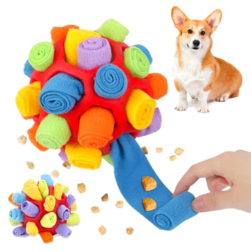 Interaktiver Schnüffelball für Hunde, fördert die natürliche Futtersuche, verbessertes Gummi, um Reißen, Fütterungstraining, Haustier-Puzzle-Spielzeug, Hundefutterball für kleine, mittelgroße und von Generic