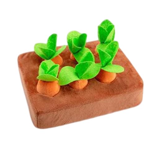 Interaktives Hunde-Karotten-Plüschspielzeug,Hunde-Karotten-Plüschspielzeug,rutschfeste Nasenarbeits-Futterspiele | Gefülltes Karotten-Plüsch-Puzzle-Spielzeug, Gemüse-Kauspielzeug für von Generic