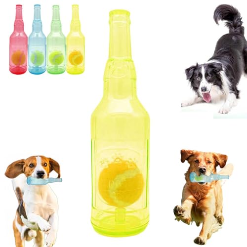 Interaktives Hundespielzeug, Zentric Crunchnplay Flasche Spielzeug, Flasche Kauspielzeug für Hunde, Haustier Flasche Interaktives Spielzeug - Interaktives Hundekauspielzeug mit Tennisball für Mental von Generic