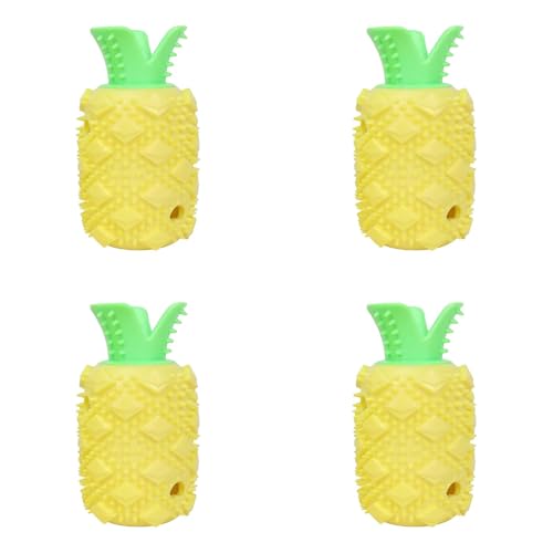Interaktives Hundespielzeug Kauspielzeug Ananas Geformtes Langlebiges Chew Toy für Zahnen Langeweile Relief Plus versteckte Leckerbissen für Spaß Spielzeit (4PCS,ø7.2x13.2CM) von Generic