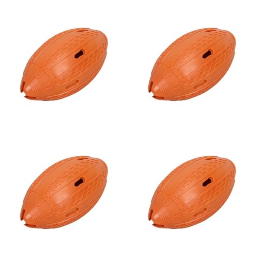 Interaktives Hundespielzeug Kauspielzeug Rugbyball Dog Toy Langlebiges Chew Toy für Zahnen Langeweile Relief Plus versteckte Leckerbissen für Spaß Spielzeit (Orange x4,16.4x8.7CM) von Generic