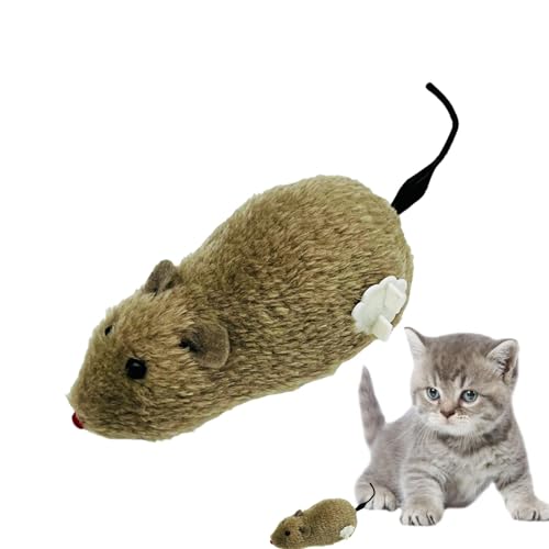 Interaktives Mäusespielzeug für Hauskatzen, Mausjäger-Katzenspielzeug - Aufziehbares Indoor-Katze-Plüsch-Maus-Jagdspielzeug - Jagd aufziehbare Maus, Plüsch-Mäusespielzeug, von Generic