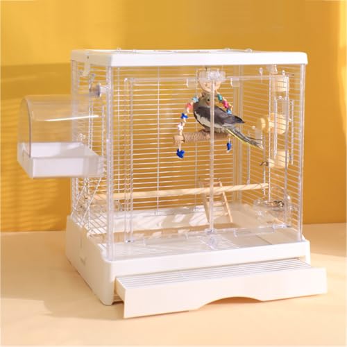 Käfig Vogel, Käfig, mit Doppelverriegelung, Ausziehbares Fahrgestell, Stapelbar, for Unzertrennliche, Kanarienvögel und Sonnenpapageien von Generic