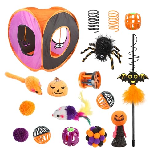 Kätzchen Starter Kit -Bündel, Interaktiver Katzenspiel -Tunnel -Spielzeugset | Niedliche Katzenwürfel Interaktives Spielzeugset, Federspielzeug, Kätzchentunnel, Halloween Kätzchenzubehör Katzen Spielz Kätzchen Starter Kit -Bündel, Interaktiver Katzenspiel -Tunnel -Spielzeugset | Niedliche Katzenwürfel Interaktives Spielzeugset, Federspielzeug, Kätzchentunnel, Halloween Kätzchenzubehör Katzen Spielz von Generic