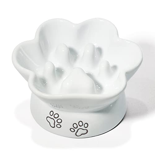 Kaiikai's Slow Feeder Hundenäpfe und Katzenfutterschüssel 150 ml Keramikhundenapf, erhöhter Slow Feeder Hundefutternapf, Slow Feeder Katzenschüssel, Kleiner Slow Feeder Hundenapf für Trockenfutter von Kaiikai's