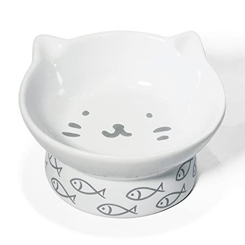Kaiikai's Elevated Katzen- und Hundenapf, 150 ml, Keramik-Wassernapf für kleine und mittelgroße Hunde, 7,6 cm geneigter erhöhter Futternapf von Kaiikai's