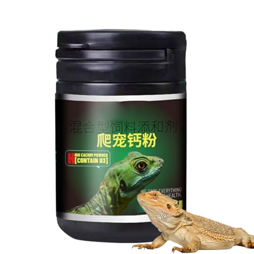 Kalzium Für Reptilien,Amphibien Nahrungsergänzung | Multifunktionales Reptilienkalziumpulver Mit Messlöffel Für Schildkröten Und Andere Reptilien von Generic