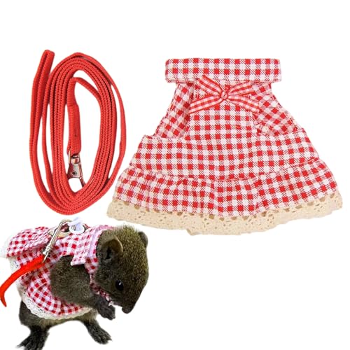 Kaninchen Geschirr | Geschirr-Set Für Kleintiere | Weiches Kleintierkleid Mit Führleine Zum Training Für Draußen Camping Garten Spaziergehen von Generic