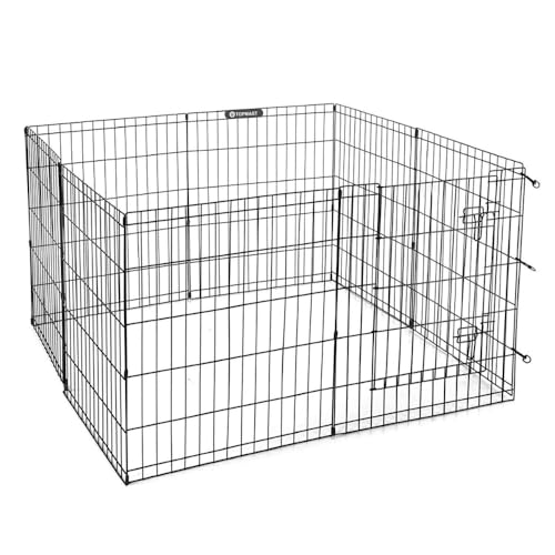 Kaninchengehege Metall Schwarz klappbar XXL - 560 cm Umfang 107 cm hoch - komplette Tür von Generic