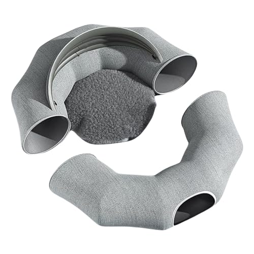 Katzen-Donut-Tunnel, weiche Katzenhöhle, Donut-Tunnel mit 2 Bällen, abnehmbares Donut-Katzenbett, Katzenspielplatz-Spielzeug, Haustier-Spieltunnel-Spielzeug für Katzen, Kätzchen von Generic