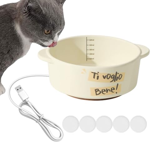 Katzen-Heiznapf – wiederverwendbarer Outdoor-Haustier-Heiznapf, Winter-Vogelbad-Heizung | USB-wiederaufladbarer Heiznapf, Haustiernapf, Thermo-Wassernapf für Hunde, Katzen, Hühner, Vögel, drinnen und von Generic