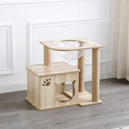 Katzen-Klettergerüst mit Doppelkapseln, einfaches und kratzfestes klassisches Design, für den Heimgebrauch ohne Platz Cat Paradise (L) von Generic