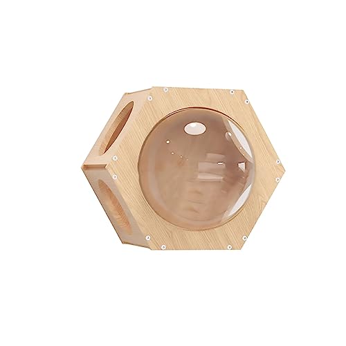 Katzen Kletterwand aus Massivem Holz, Wandmontierte Katzen Kratzmöbel, Unabhängige Kollokation von Katze Wandelement, Katzennest, Raumkapsel-Sprungplattform, Aussichtsplattform (Size : Hexagonal Ware von Generic