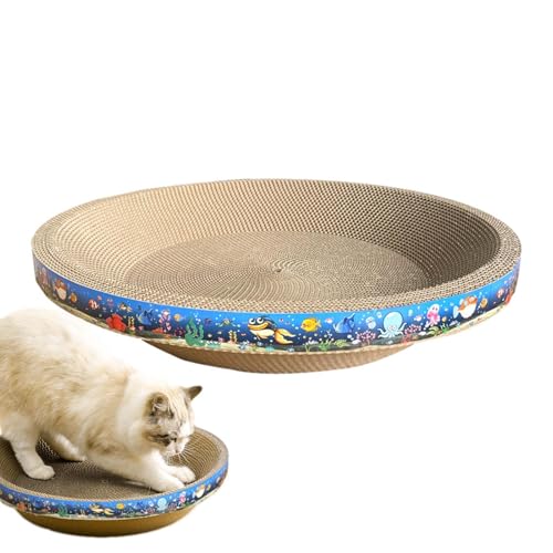 Katzen-Kratzunterlage – Kitten Lounger Scratcher | 2-in-1 Ovales Katzenkratzpad, Schüsselnest, Katzenkratzmatte Für Katzen Im Innenbereich, Rund, Gewellte Lounge-Katzenbetten Und Möbelschutz, 30 cm Katzen-Kratzunterlage – Kitten Lounger Scratcher | 2-in-1 Ovales Katzenkratzpad, Schüsselnest, Katzenkratzmatte Für Katzen Im Innenbereich, Rund, Gewellte Lounge-Katzenbetten Und Möbelschutz, 30 cm von Generic