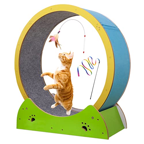 Katzen-Laufrad für den Innenbereich, Katzen-Übungsrad mit Katzenstab-Spielzeug, kleines mittelgroßes Katzen-Laufband-Laufrad mit Rutschfester Teppich-Landebahn, 67 cm großes Katzen-Ferris-Sp Katzen-Laufrad für den Innenbereich, Katzen-Übungsrad mit Katzenstab-Spielzeug, kleines mittelgroßes Katzen-Laufband-Laufrad mit Rutschfester Teppich-Landebahn, 67 cm großes Katzen-Ferris-Sp von Generic