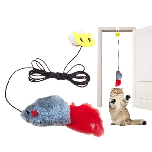 Katzen-Teaser – Katzenfänger, Maus-Teaser-Spielzeug, einziehbares interaktives Kätzchen-Spielzeug | Elastische Schnur zum Aufhängen, interaktives Kätzchen-Teaser-Federspielzeug für Hauskatzen zum Trai Katzen-Teaser – Katzenfänger, Maus-Teaser-Spielzeug, einziehbares interaktives Kätzchen-Spielzeug | Elastische Schnur zum Aufhängen, interaktives Kätzchen-Teaser-Federspielzeug für Hauskatzen zum Trai von Generic